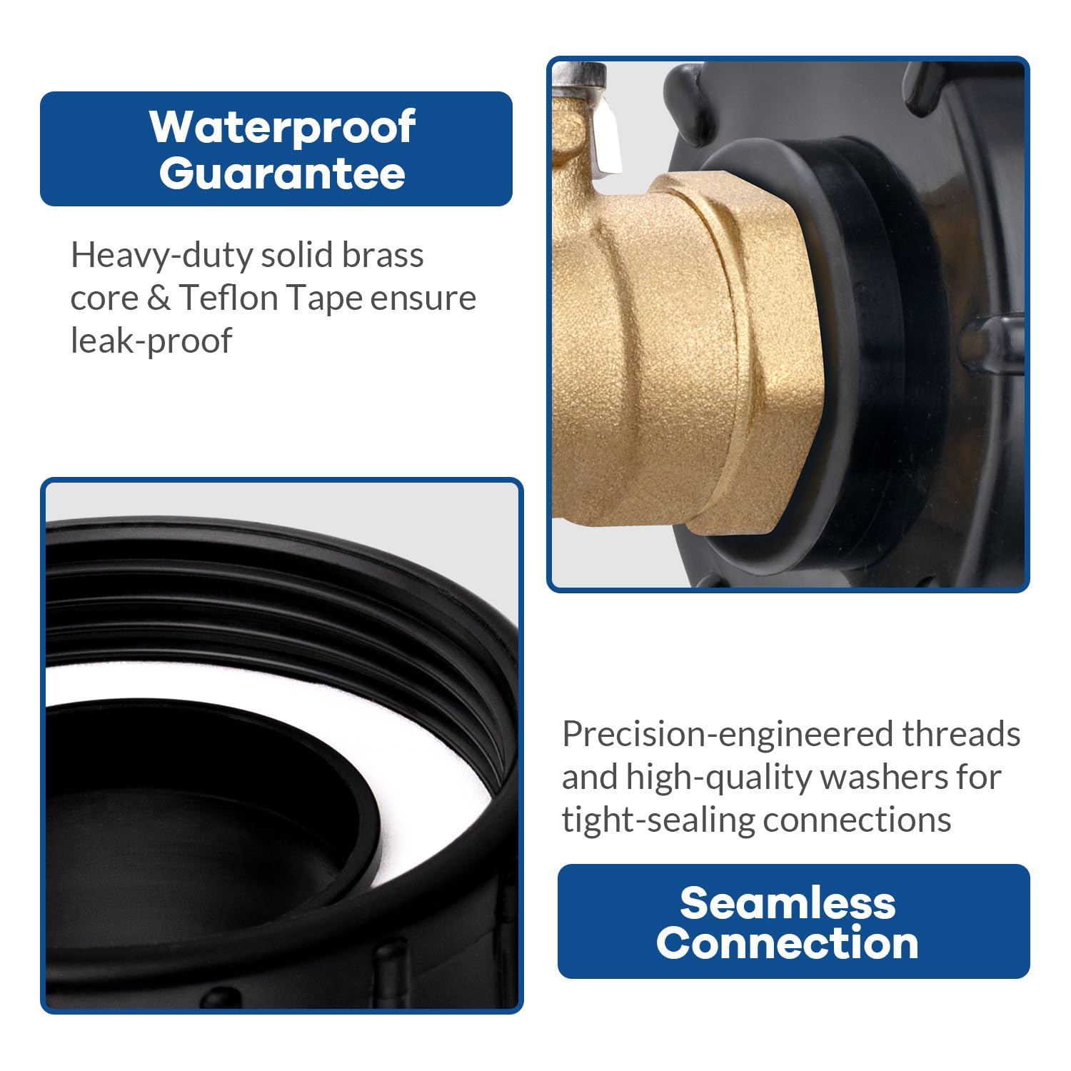 Windblowgrass 2 inch fine-thread tote adapter for secure IBC connections.