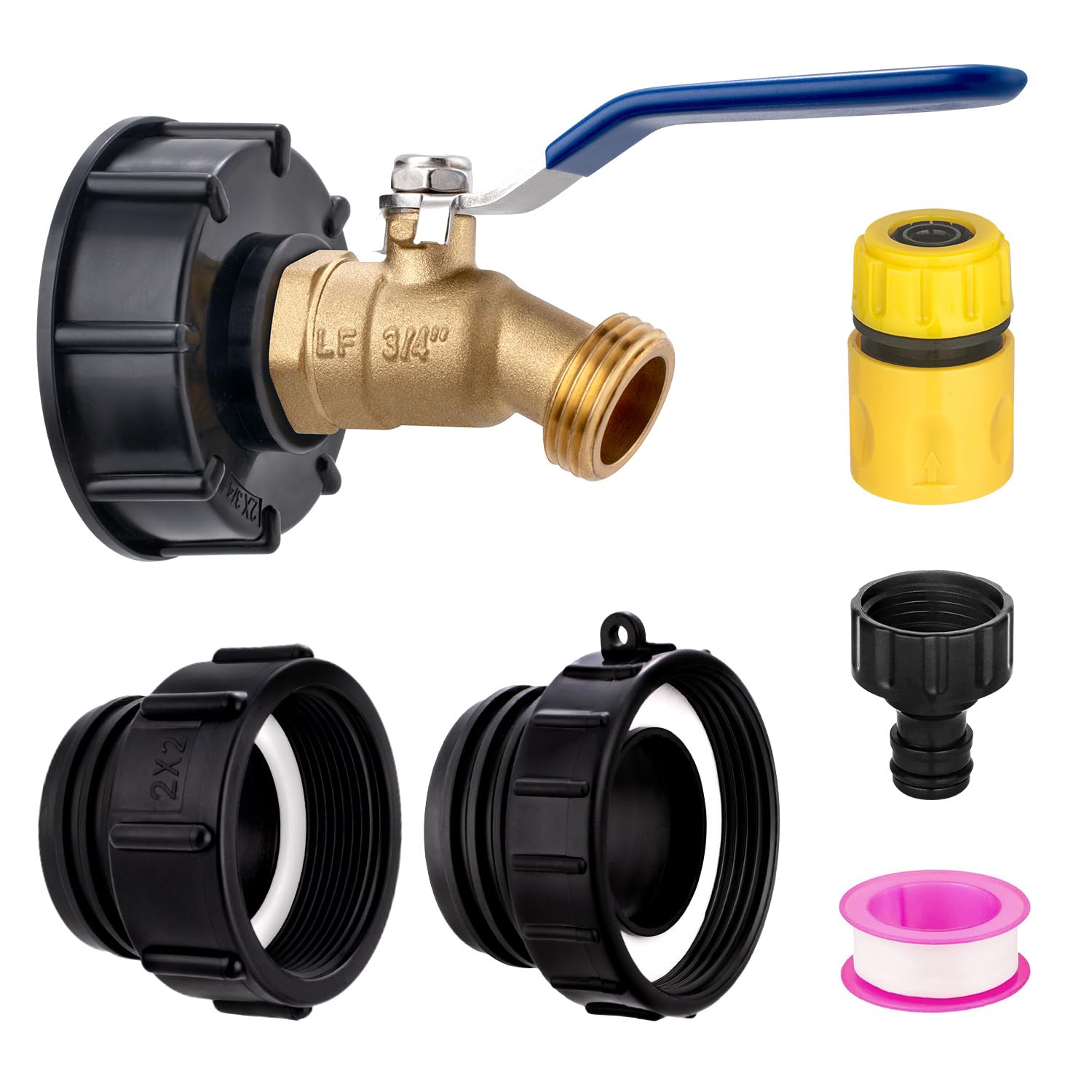 Windblowgrass tote adapter with full bore valve for faster flow and steady fill.