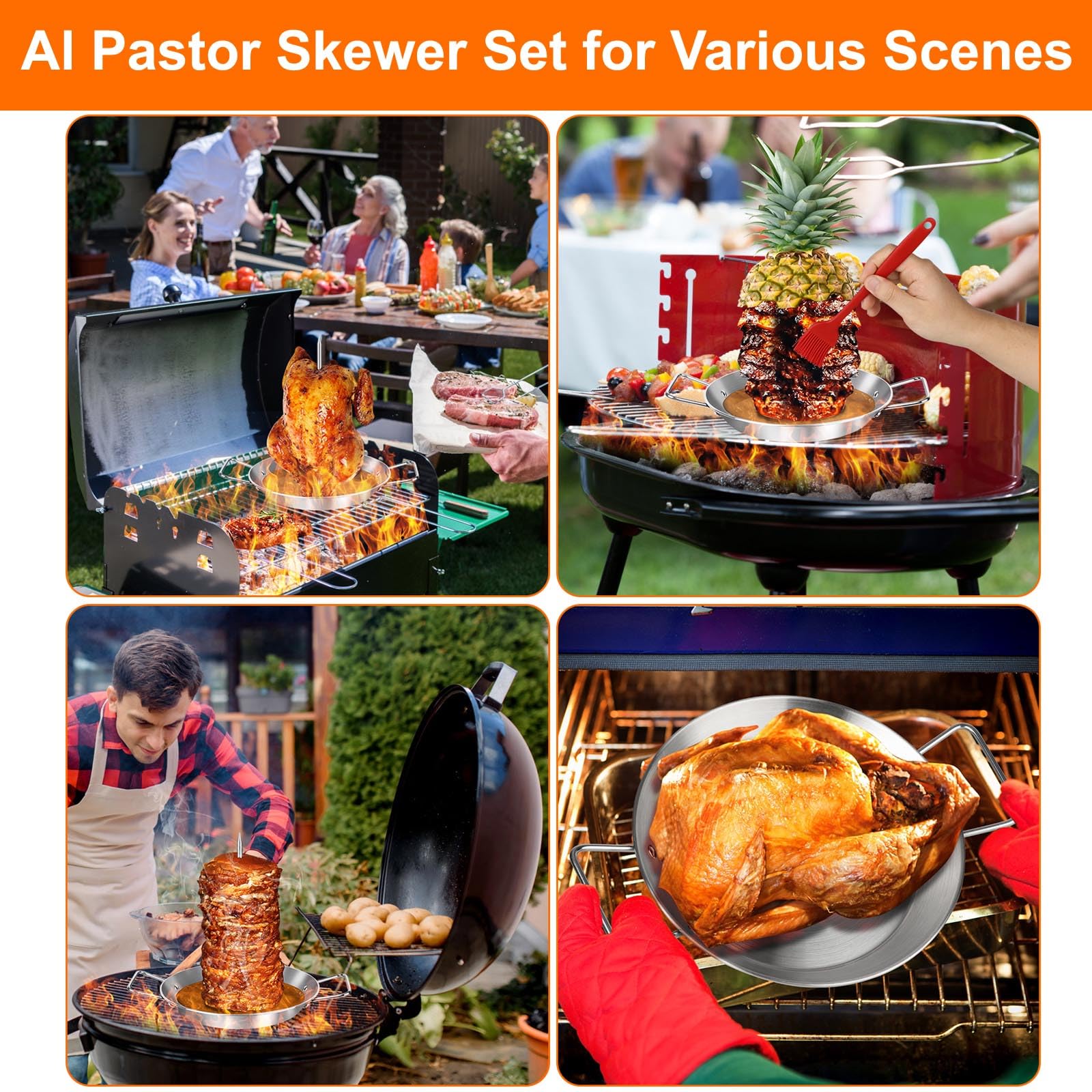WINDESK Al Pastor Skewer with five spike lengths for versatile skewering options