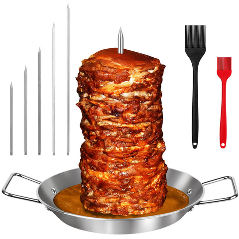 WINDESK Al Pastor Skewer on 13 inch base for stable grilling and moisture retention