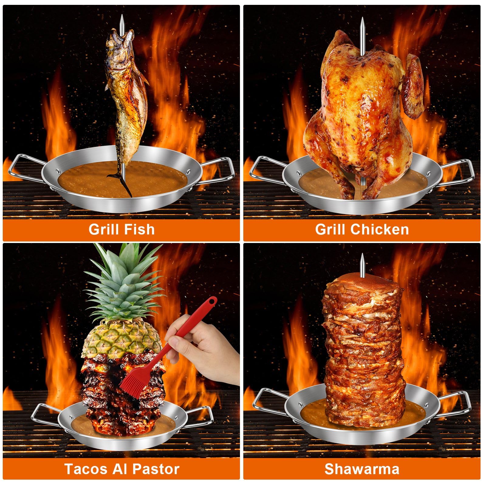 WINDESK Al Pastor Skewer stainless steel 304 for durable cooking