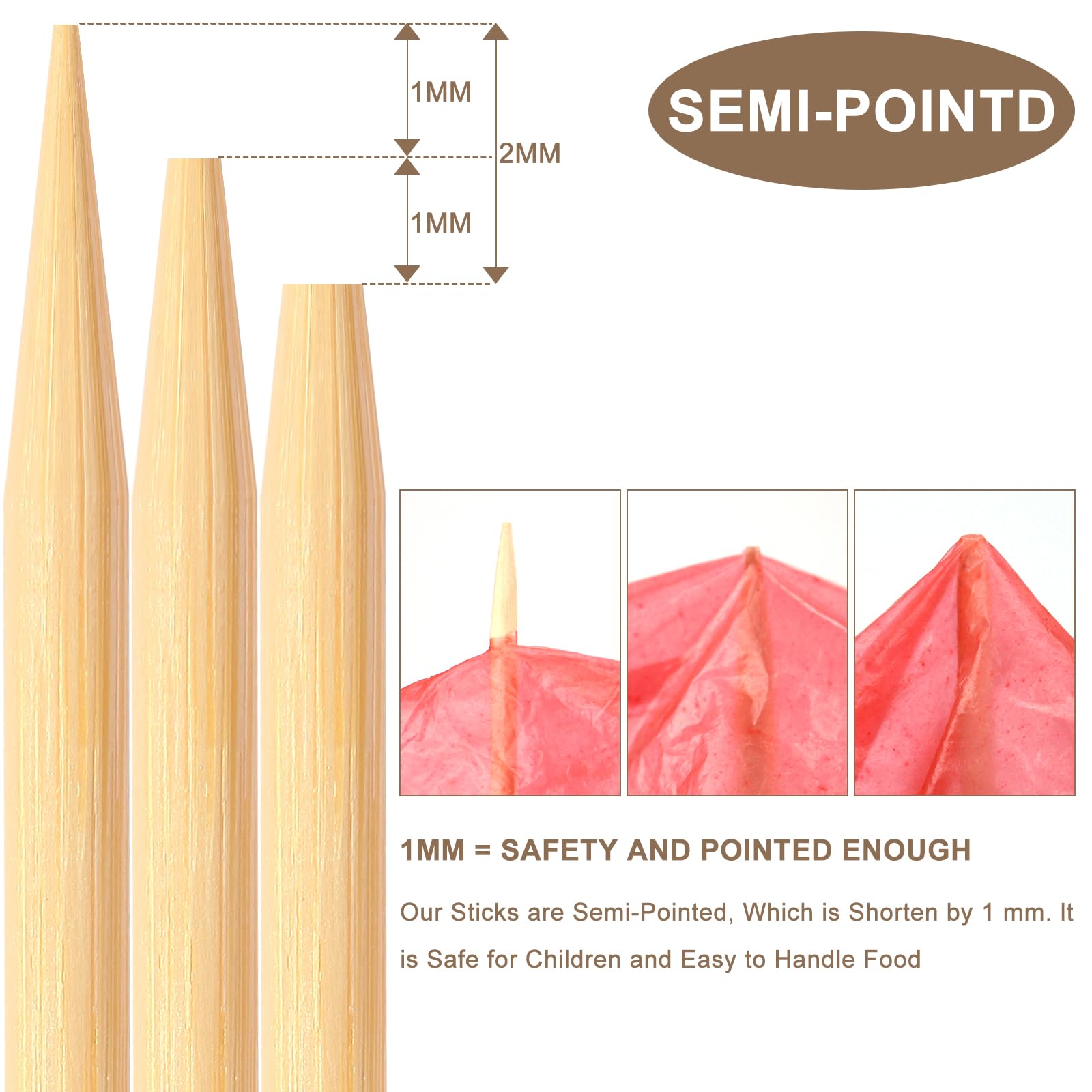 WINDESK natural bamboo skewers ideal for eco-friendly, single-use outdoor grilling
