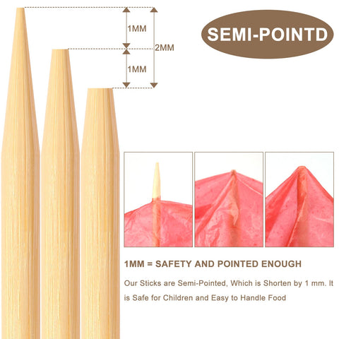 WINDESK natural bamboo skewers ideal for eco-friendly, single-use outdoor grilling