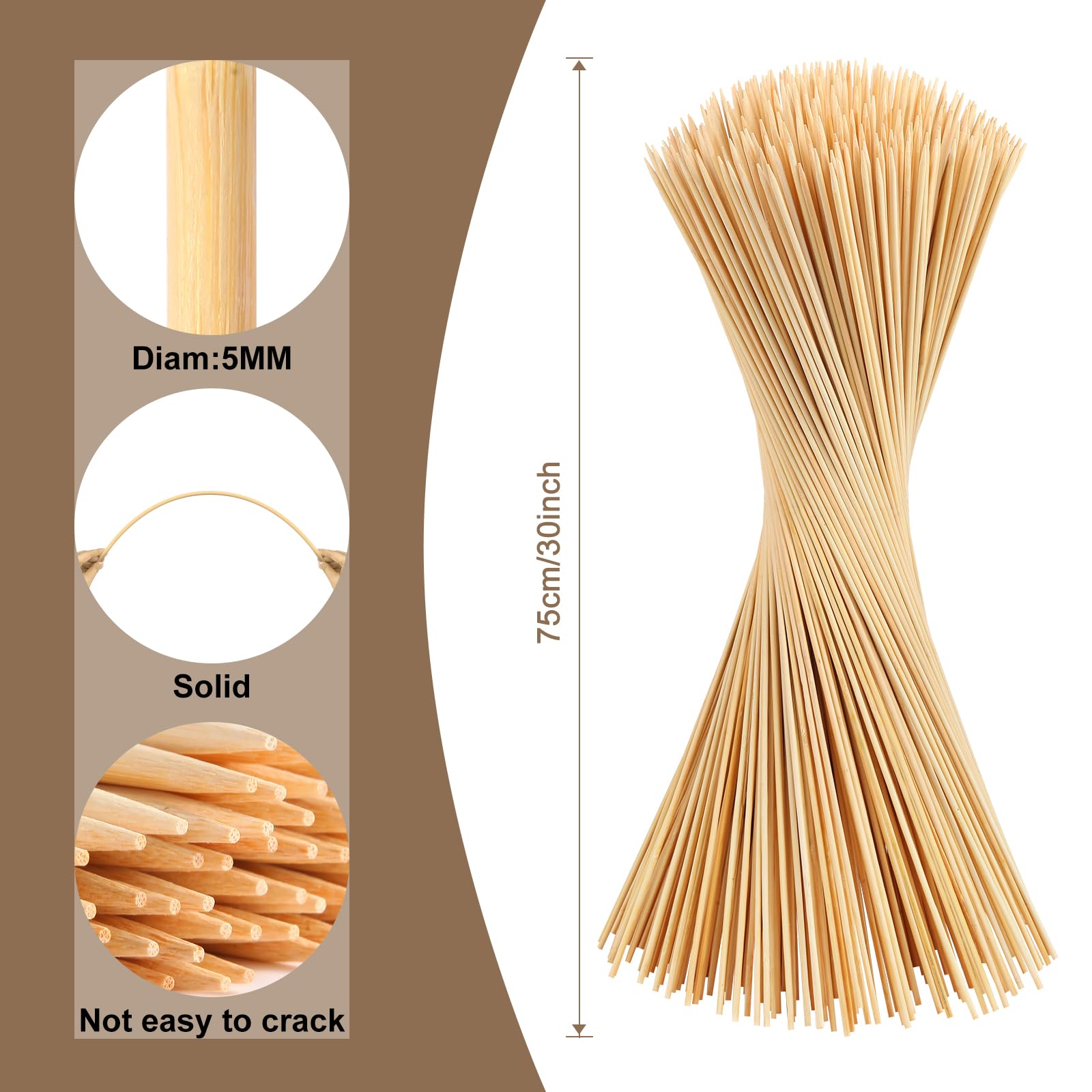 WINDESK semi-pointed 5mm-diameter sticks for easy piercing and sturdy loading