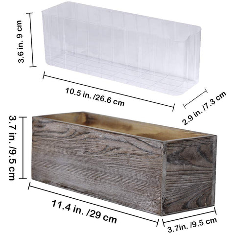 Windiy wooden planter box inner plastic box visible inside for easy cleaning.