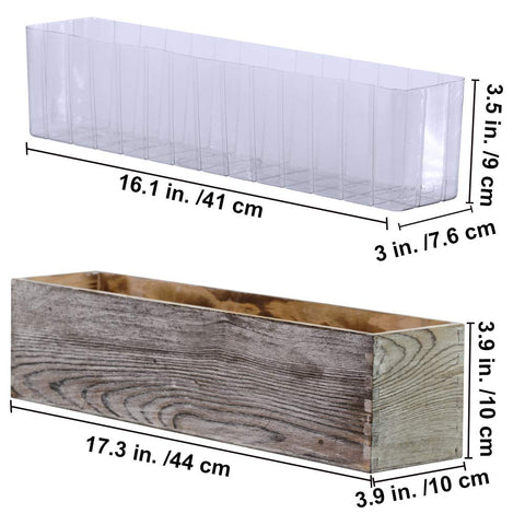 Windiy wood planter box rectangle whitewashed arrangement showcasing mini plants
