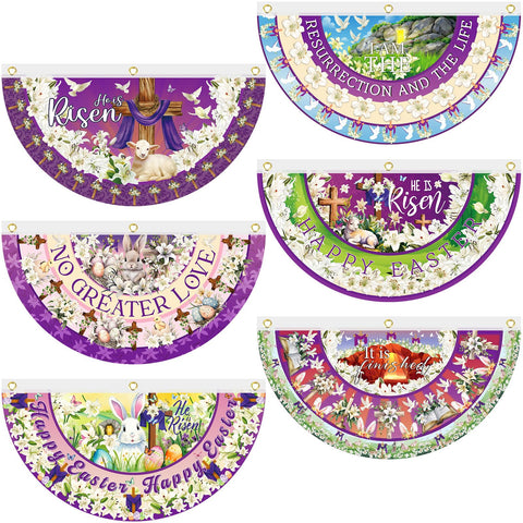 Windkream He Is Risen Easter bunting flag collection brightens outdoor garden spaces