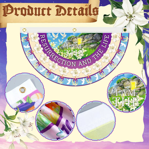 Windkream Outdoor Easter bunting flag adds color to garden and porch