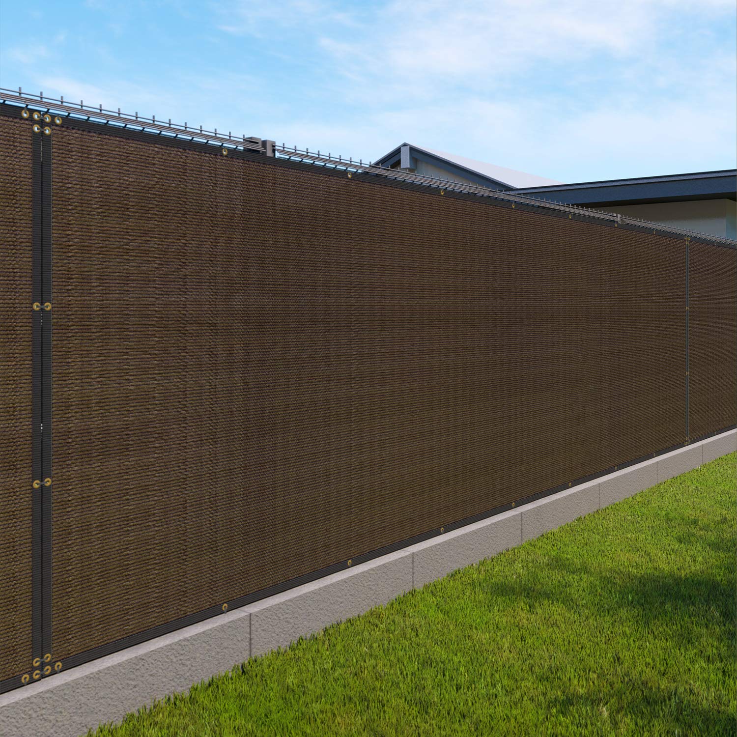Windscreen4less 6x50 brown screen blends with outdoor decor and privacy