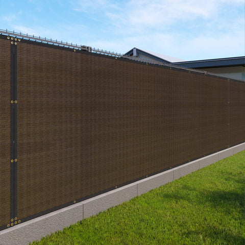 Windscreen4less 6x50 brown screen blends with outdoor decor and privacy
