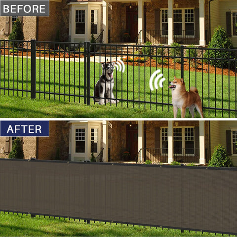 Windscreen4less brass grommets ensure durable, secure installation on fences.