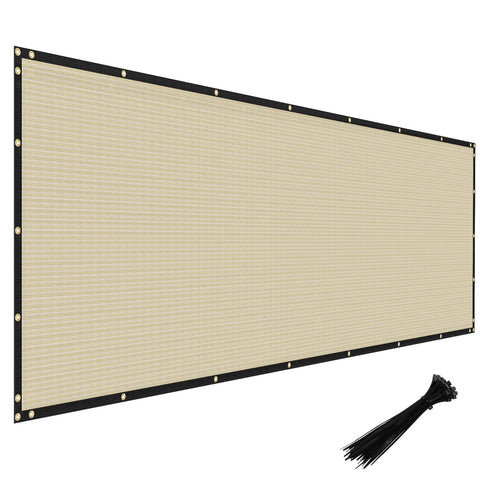 Windscreen4less beige privacy screen rolled out for yard privacy.