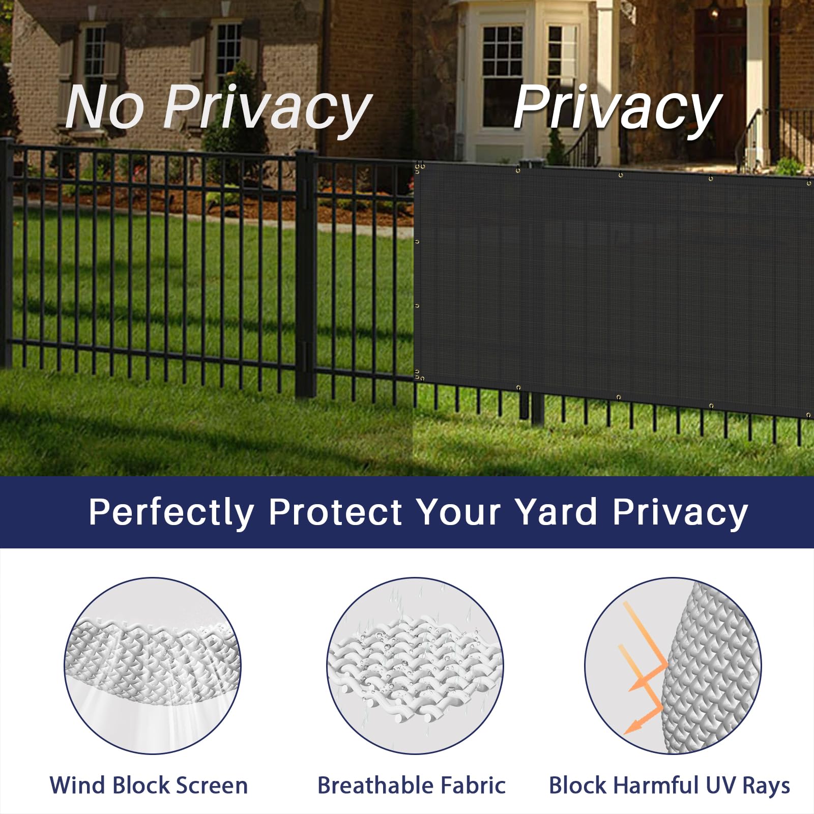 Windscreen4less yard deck installation demonstrates quick privacy setup.