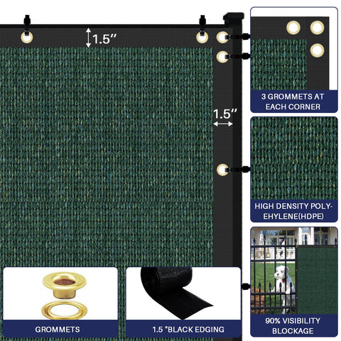 Windscreen4less green privacy screen ideal for outdoor privacy.
