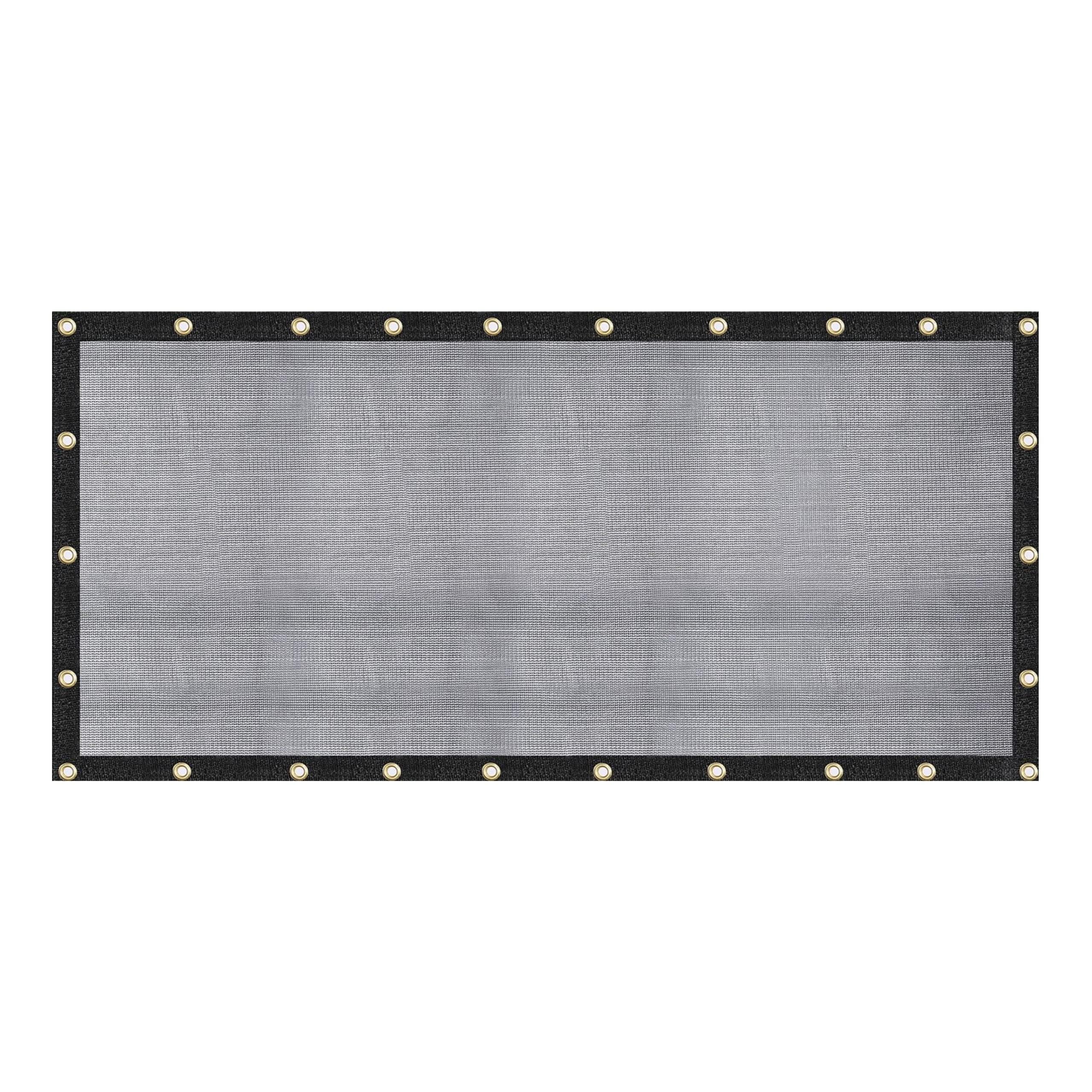 WindscreenSupplyCo 8ft x 16ft mesh tarp shading garden and yard spaces.
