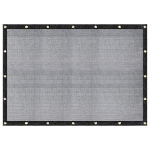 WindscreenSupplyCo 8x10 mesh tarp with grommets for durable outdoor shade.