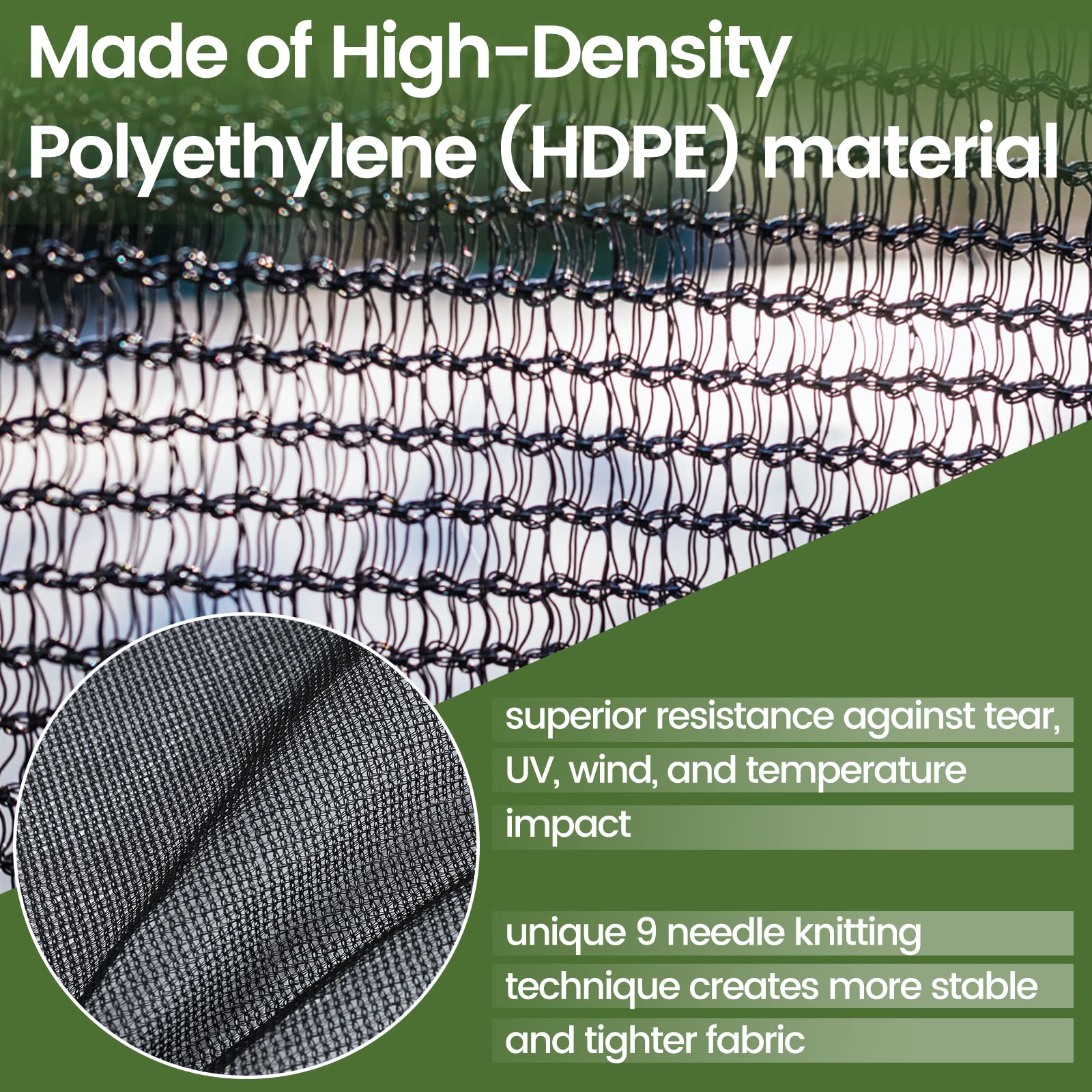 WindscreenSupplyCo heavy-duty knitted mesh with 9 needles ensures lasting durability.