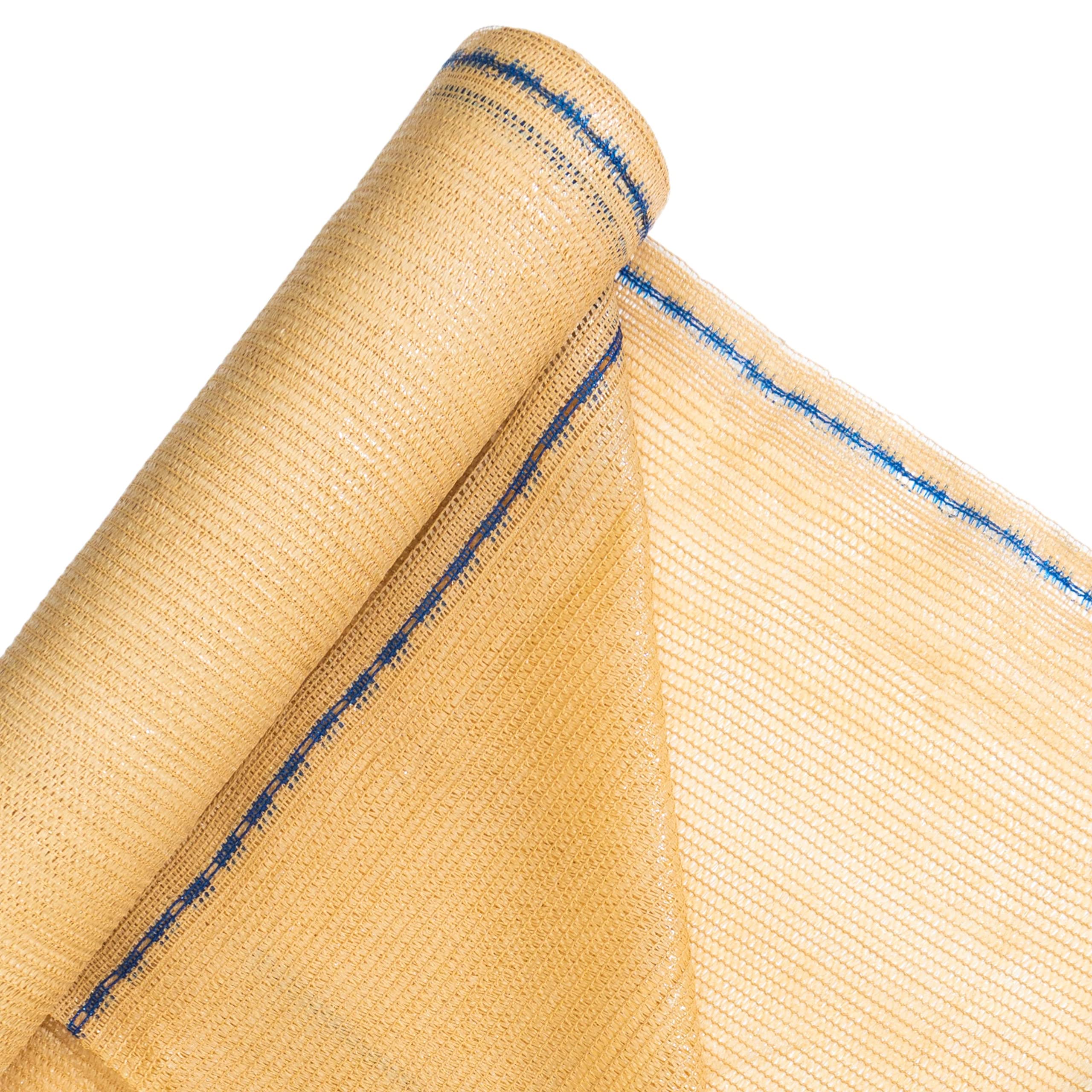 WindscreenSupplyCo shade cloth with blue eyelets enables quick, secure installation.