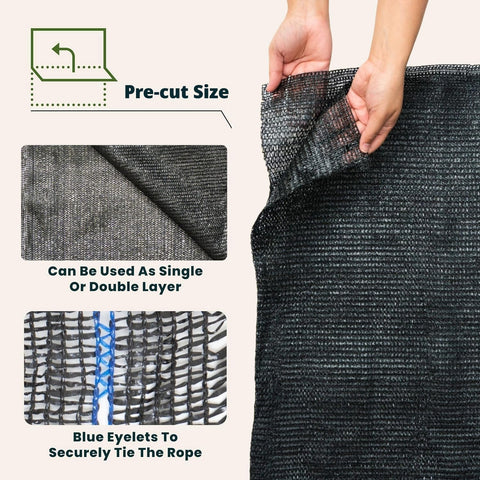 WindscreenSupplyCo simple-install shade cloth with blue eyelets enables fast mounting