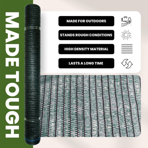WindscreenSupplyCo sunblock shade cloth offers UV resistance for outdoor durability.