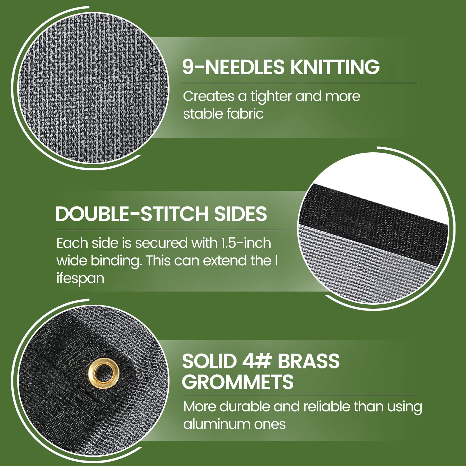 WindscreenSupplyCo UV-resistant shade cloth reduces light while keeping air flow.
