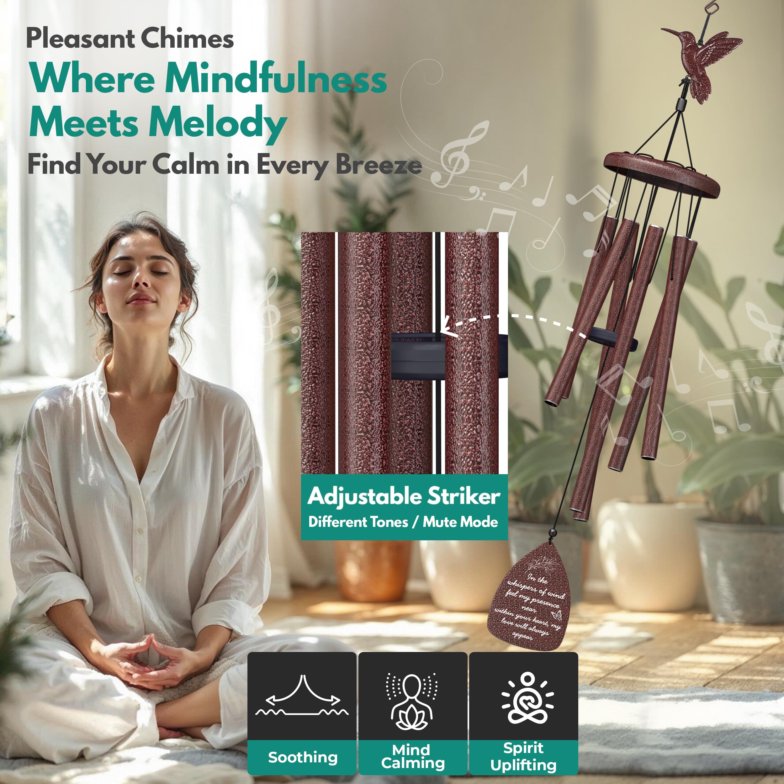 Windsplay hummingbird memorial wind chimes packaging gift box ready for gifting.