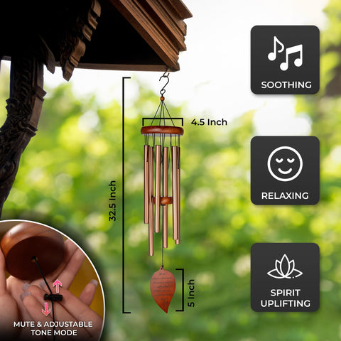 Windsplay memorial wind chimes with six aluminum tubes for soothing outdoor sounds.