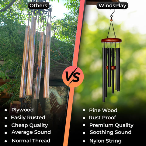 Windsplay personalized bereavement wind chime allows a handwritten message on the pendant