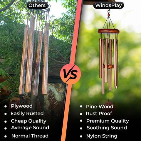 Windsplay memorial chimes displayed in a garden for remembrance.