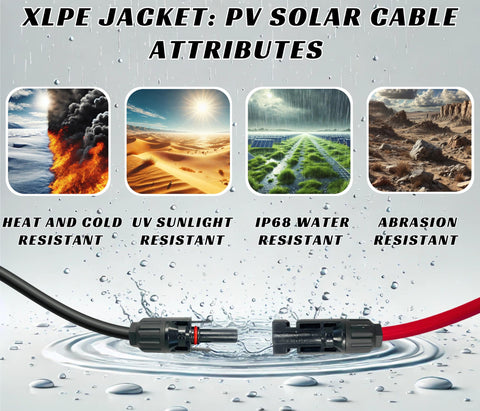 WindyNation weatherproof PV connectors IP67 for waterproof, all-weather use.