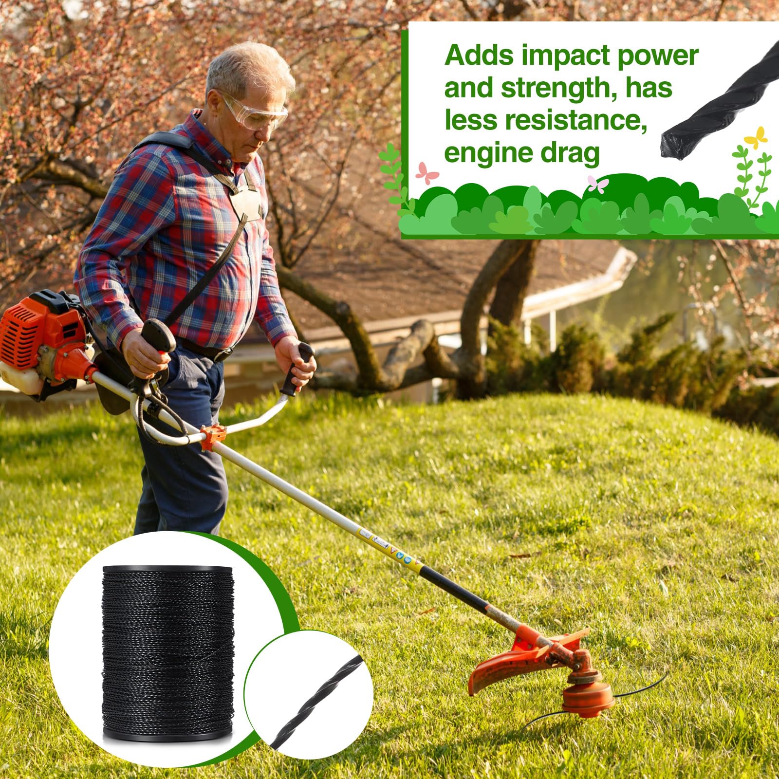 Windyun heavy-duty nylon trimmer line ready for demanding trimming tasks
