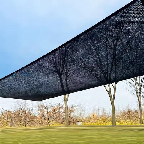 Outdoor multiuse area shaded by Winemana cloth reducing glare and heat.