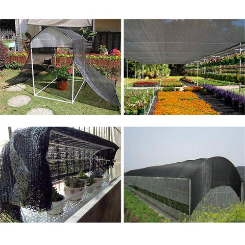 Winemana shade cloth shows 40-inch grommet spacing for easy mounting.