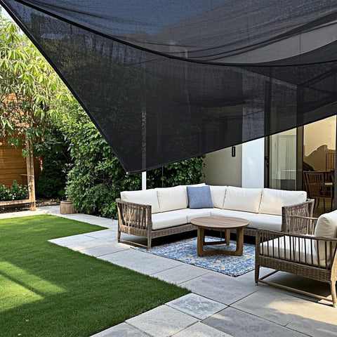 Winemana shade cloth with reinforced aluminum grommets along edges for easy installation.