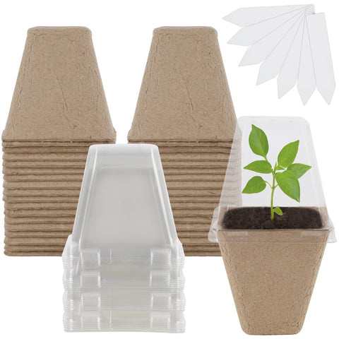 Winemana peat pot square 3-inch opening for easy seed starter indoors.