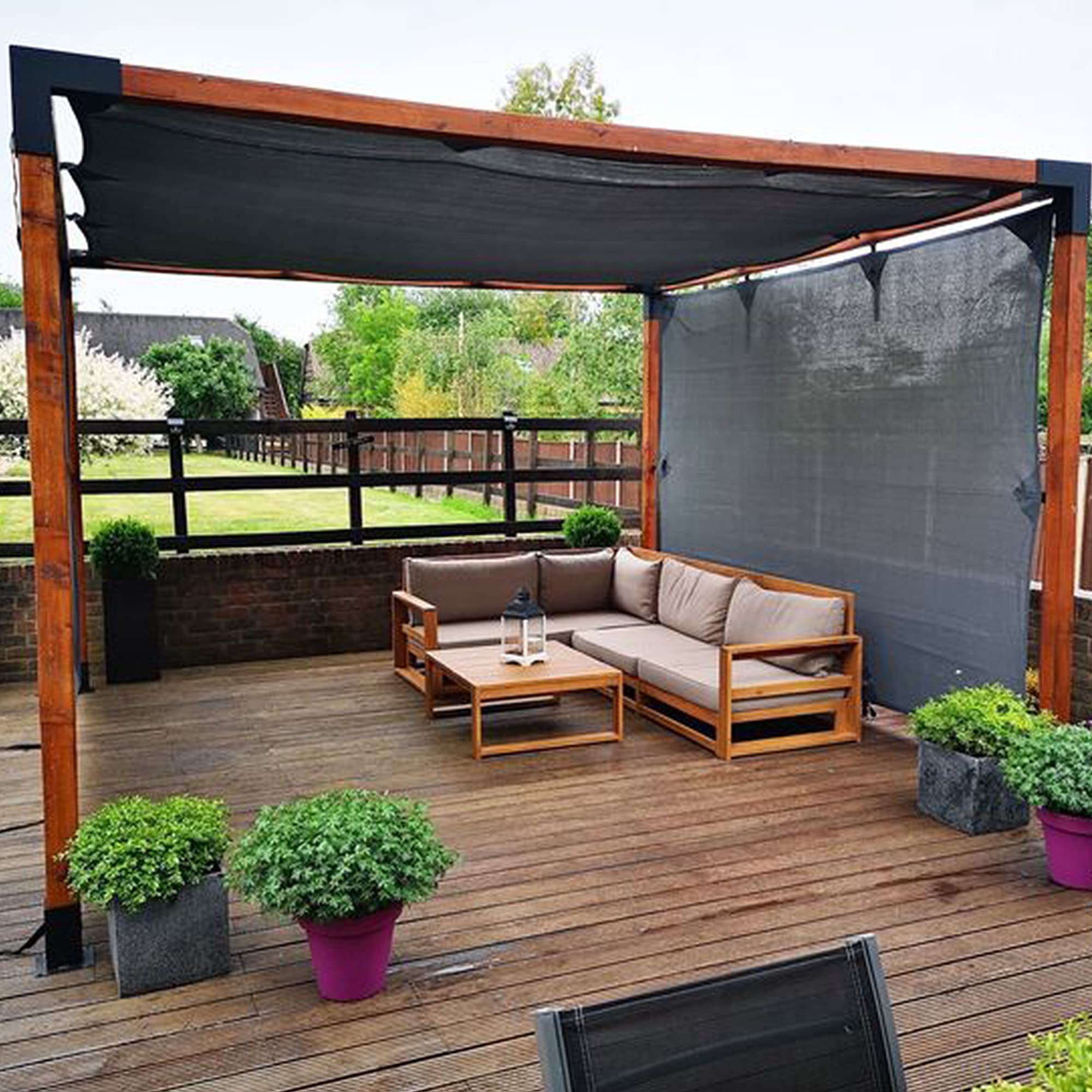 Winemana plant-cover shield protects beds while ventilating surroundings.