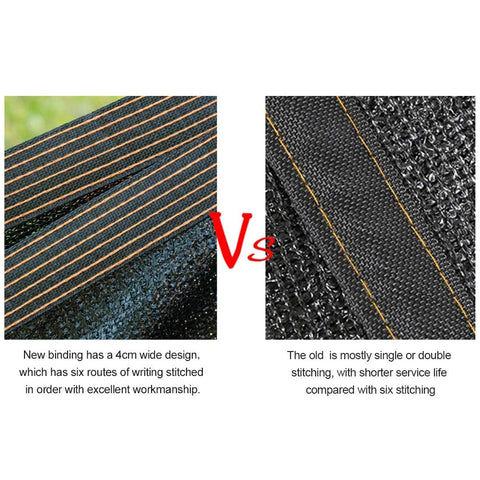 Winemana taped-edge shade cloth resists fraying for outdoor durability.