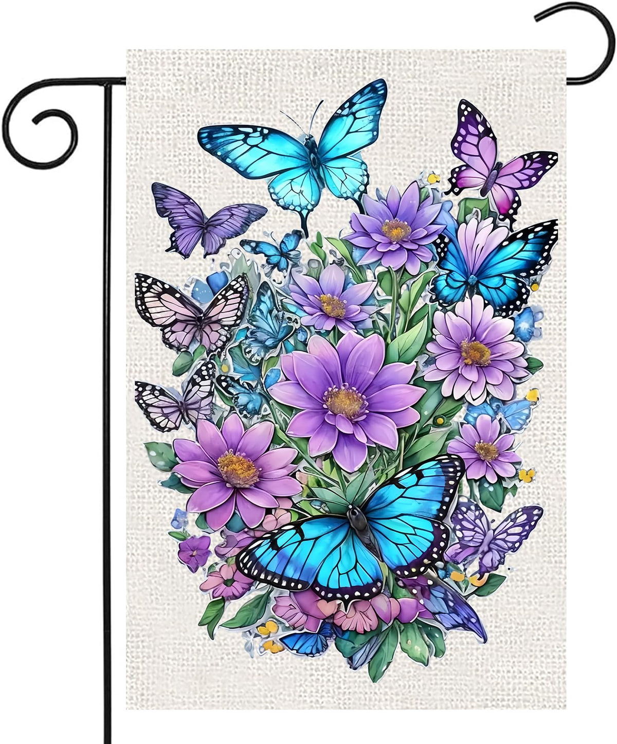 WINFLAB butterfly garden flag double-sided design brightens the porch and garden.