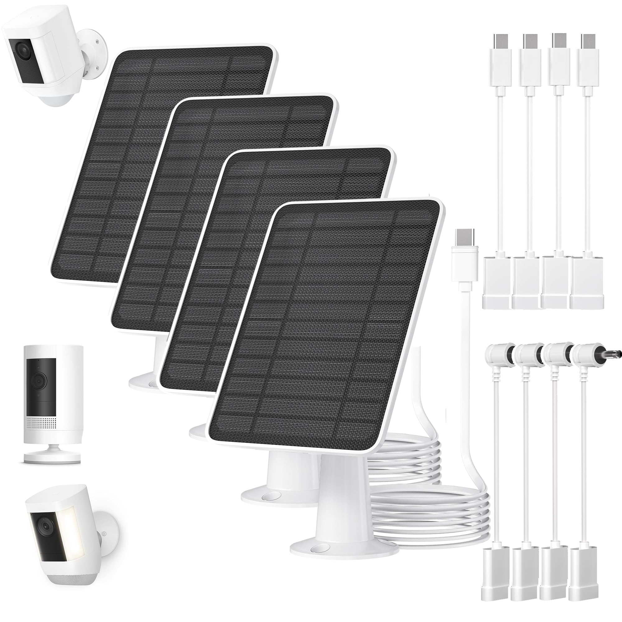WININMETA 5W solar panel for Ring camera powering outdoor surveillance.