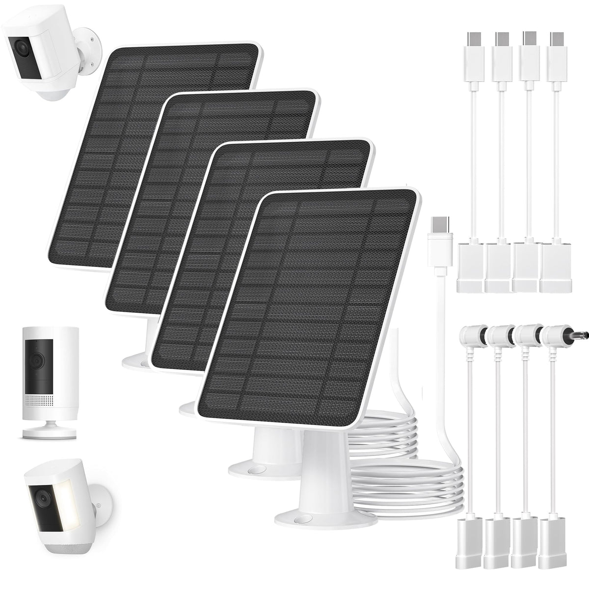WININMETA 5W solar panel for Ring camera powering outdoor surveillance.