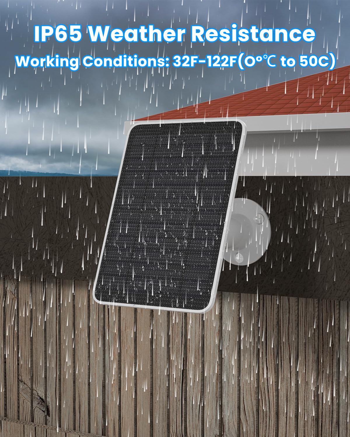 WININMETA IP65 weatherproof design withstands rain and snow for year-round outdoor use.