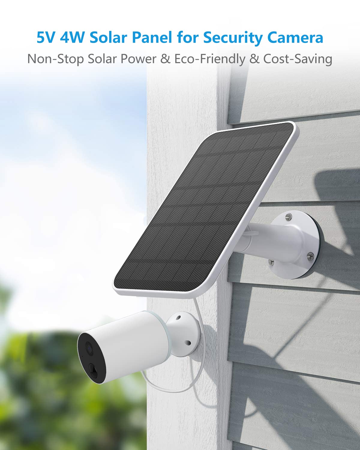 WININMETA 5W output solar panel for Eufycam keeps cameras charged during sunny days