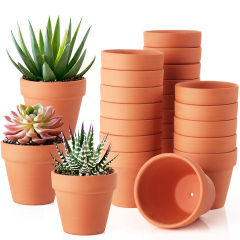 WinJiaYao 24-pack terracotta pots suitable for succulents indoors or outdoors