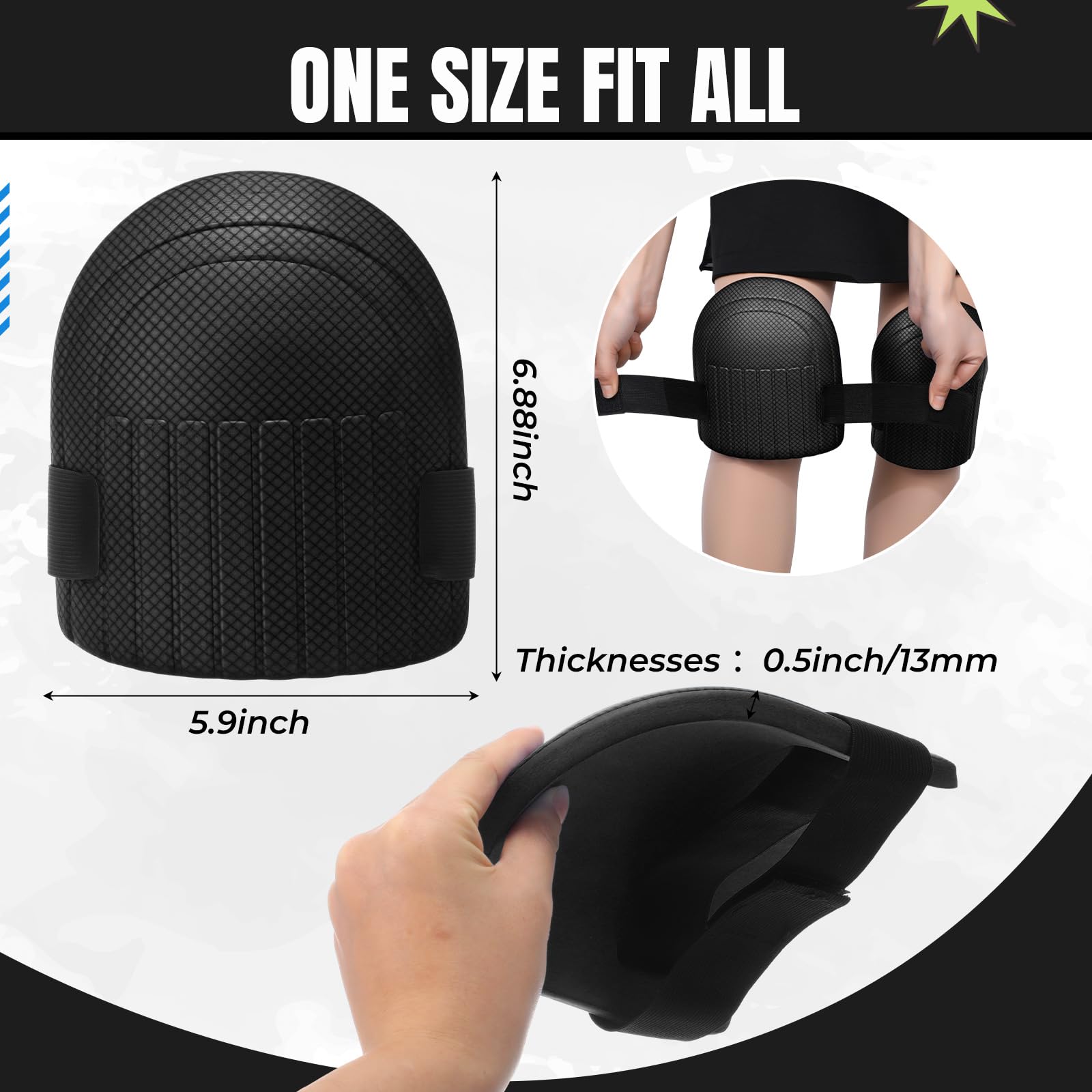 WinnerWhy knee pads with adjustable straps providing secure universal fit during yard work.
