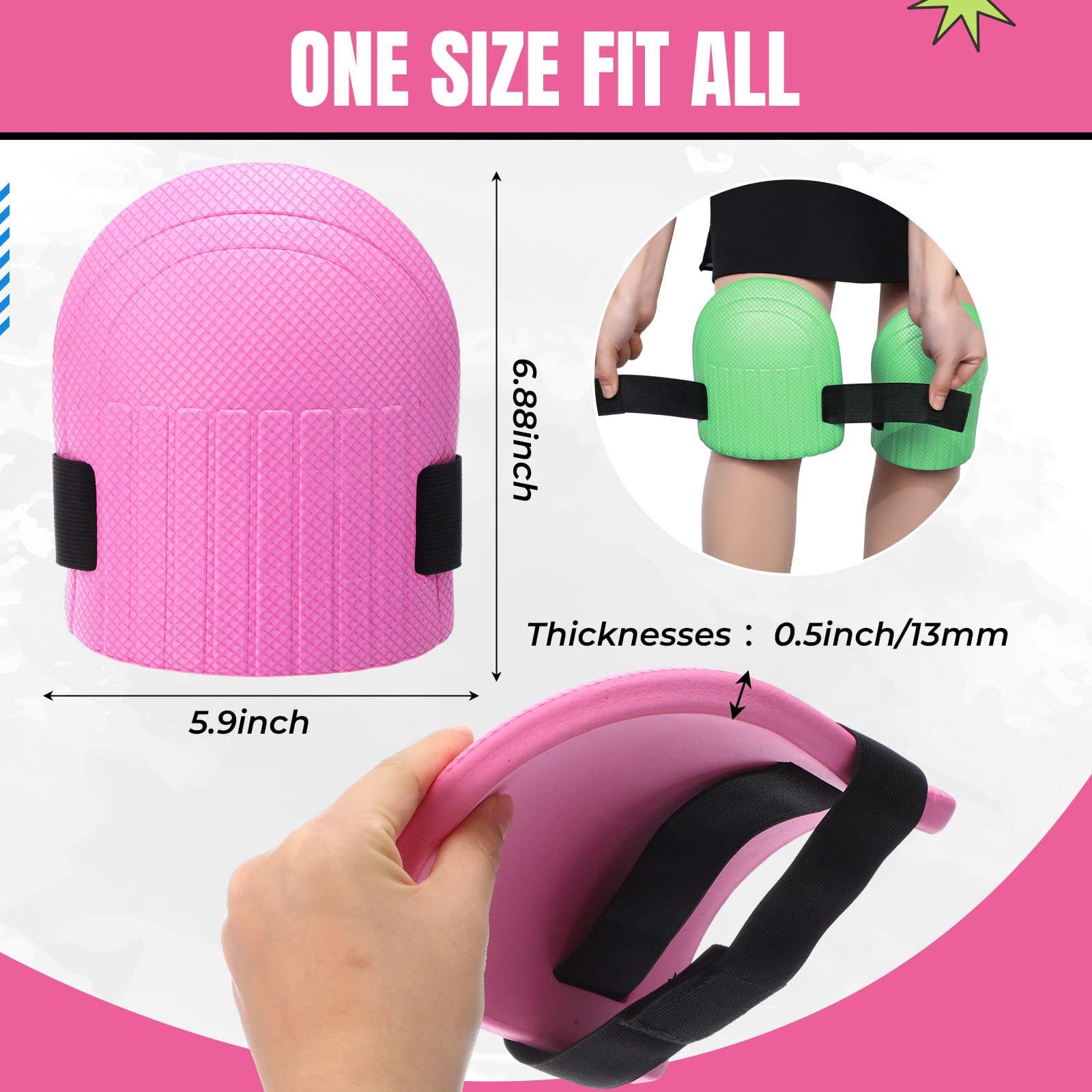 WinnerWhy knee pads showing adjustable straps for a secure universal fit