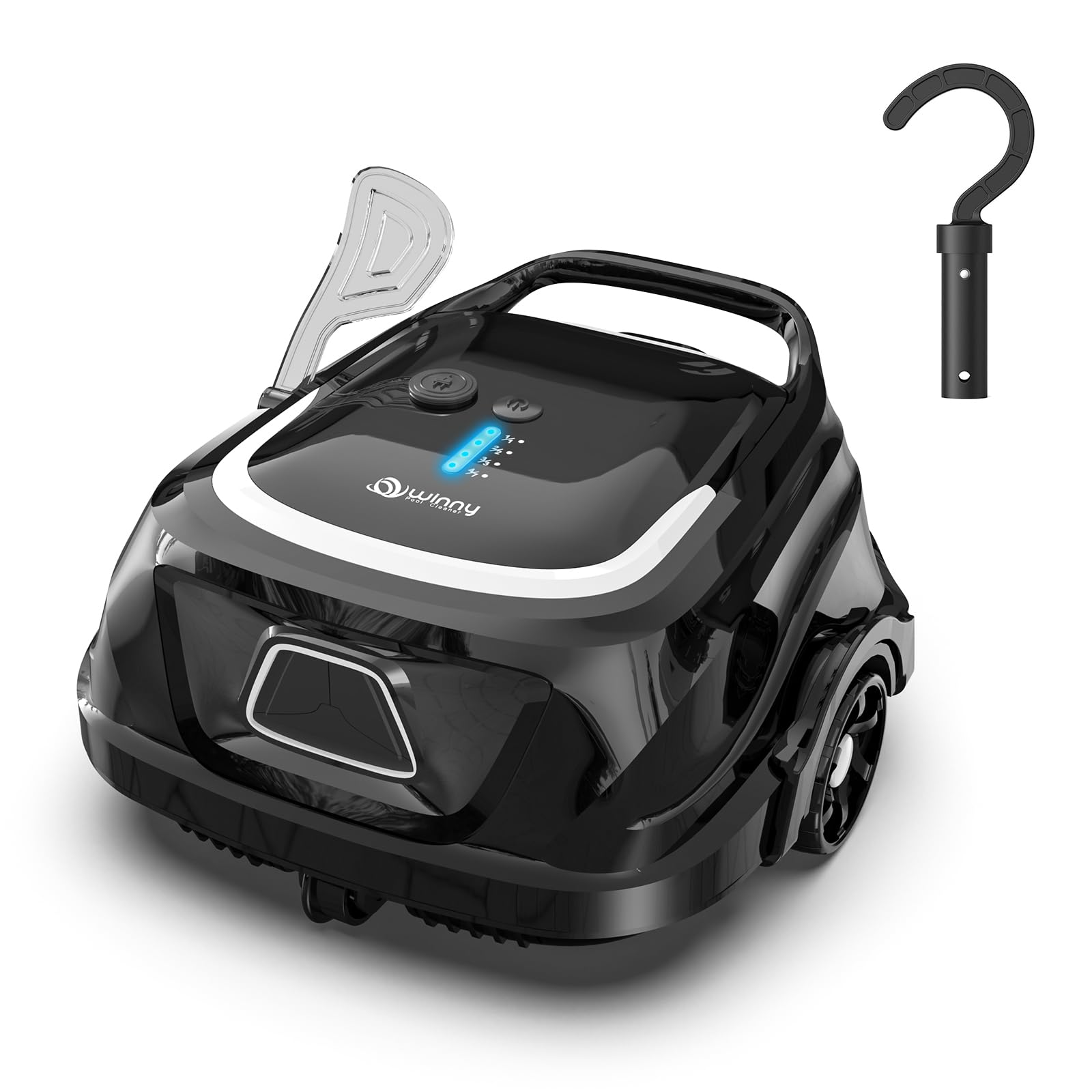 WINNY A1 cordless robotic vacuum on pool floor for efficient debris removal