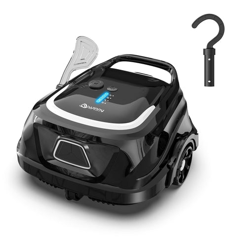 WINNY A1 cordless robotic vacuum on pool floor for efficient debris removal