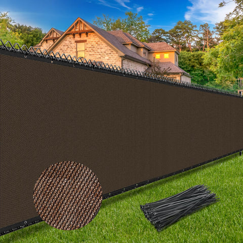 Winpull backyard privacy fence cover on a 6ft x 25ft fence blocks sight while letting air pass.
