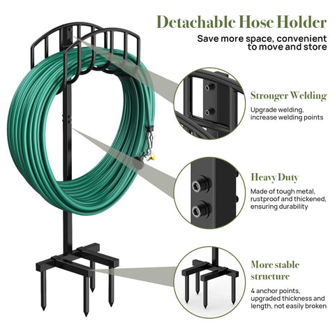 Winpull 4-anchor points secure the reel for steady watering on any surface.