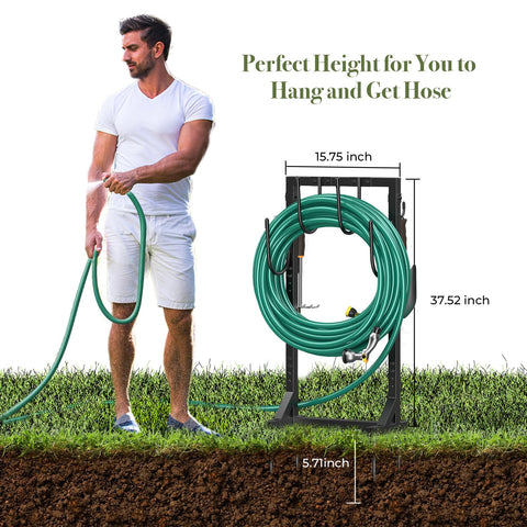 Winpull garden hose holder six hooks organize hoses and tools outdoors